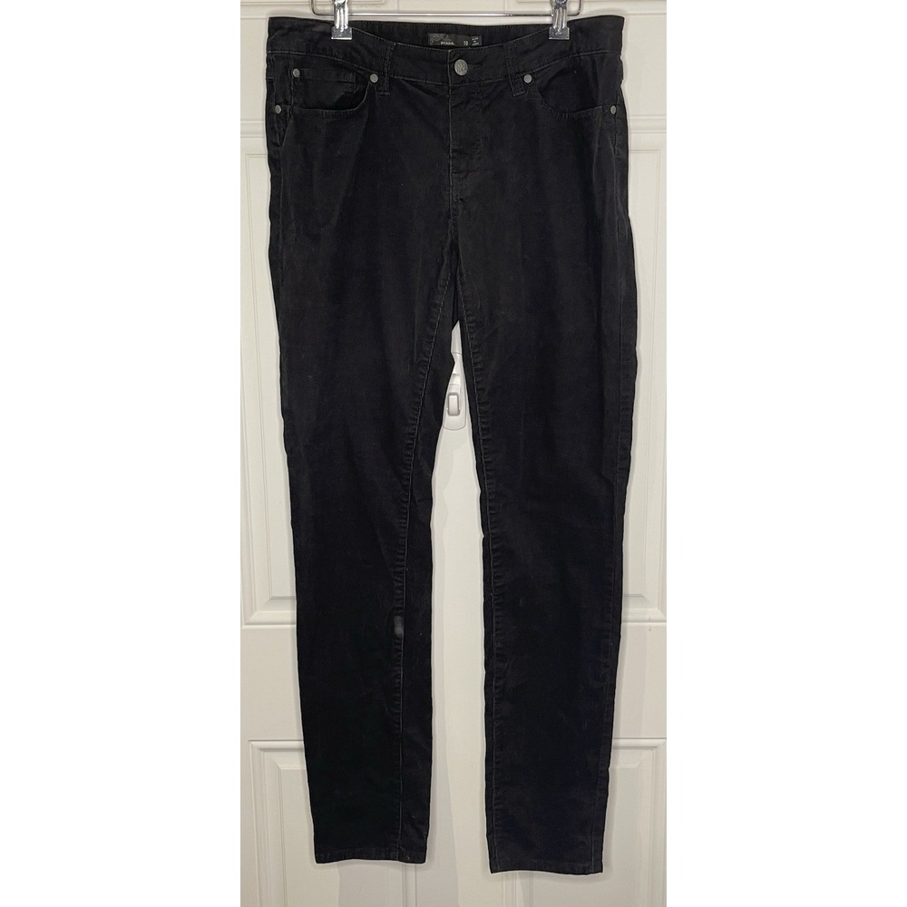 Prana Women's 10 Black Corduroy Pants Straight Leg Slight Stretch Classic